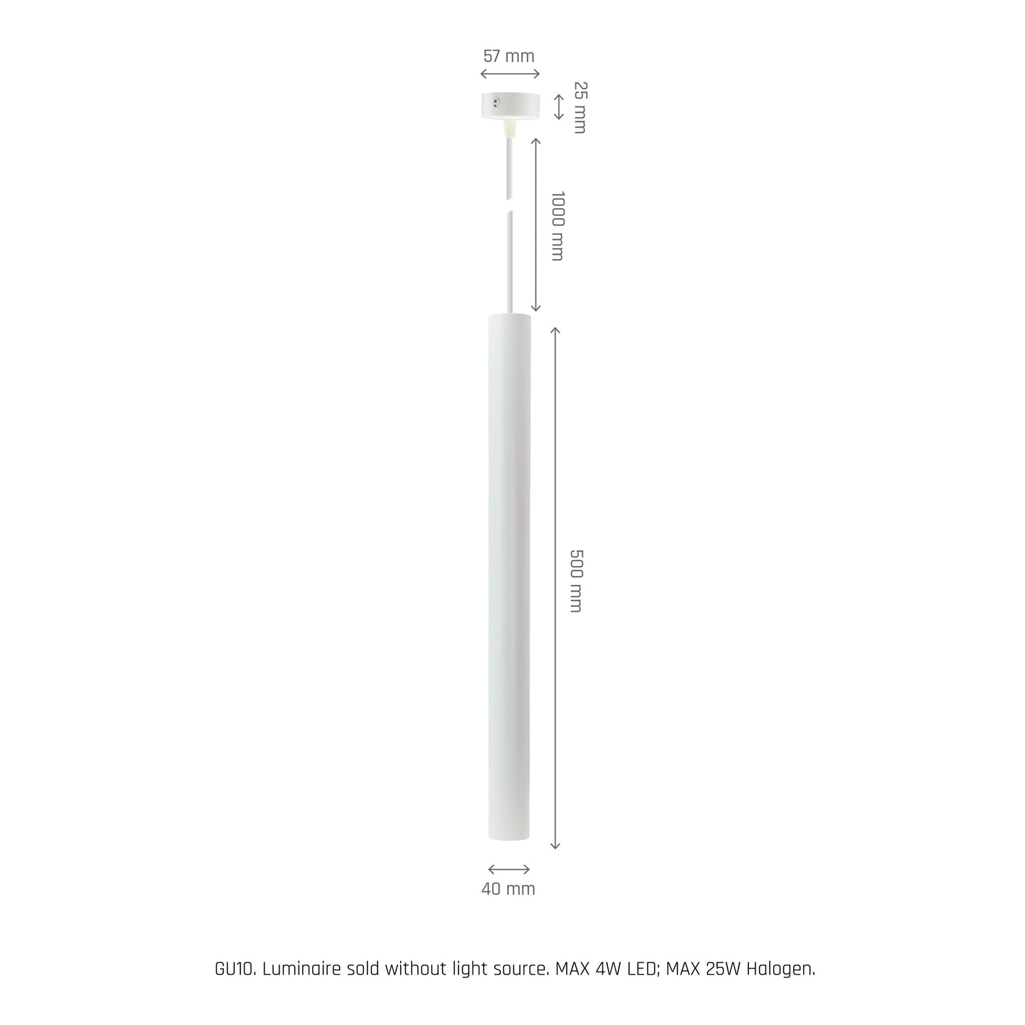 LED Chloe Slim GU10 MR11 Pendelleuchte verstellbar weiss Deckenleuchte max.25W rund