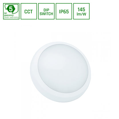 LED Deckenleuchte NYMPHEA CITY PRO 2 weiss 18W/24W Wandleuchte 3500lm aussen IK08 rund CCT 3000-6000K