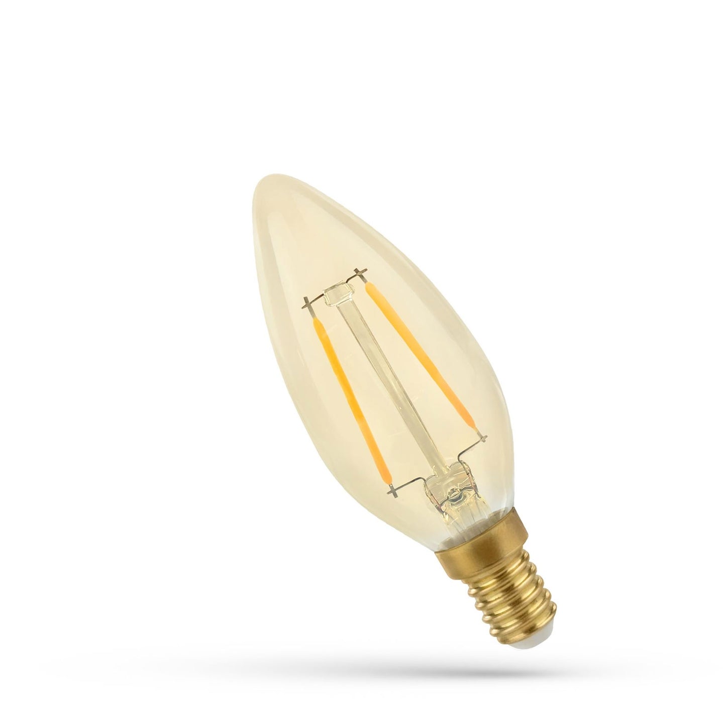 LED E14 B35 2W = 25W Kerzenform Gold 270° Retro COG 260lm Warmweiss 2400K