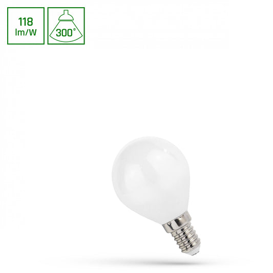 LED E14 G45 Filament matt 5,5W Tropfenform 300° 650lm 230V Neutralweiss 4000K