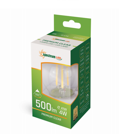 LED E14 G45 Tropfen Filament Klar 4W = 41 Watt 500lm 300° Warmweiss 2700K