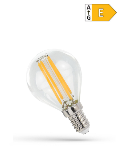 LED E14 G45 Tropfen Filament Klar 4W = 41 Watt 500lm 300° Warmweiss 2700K