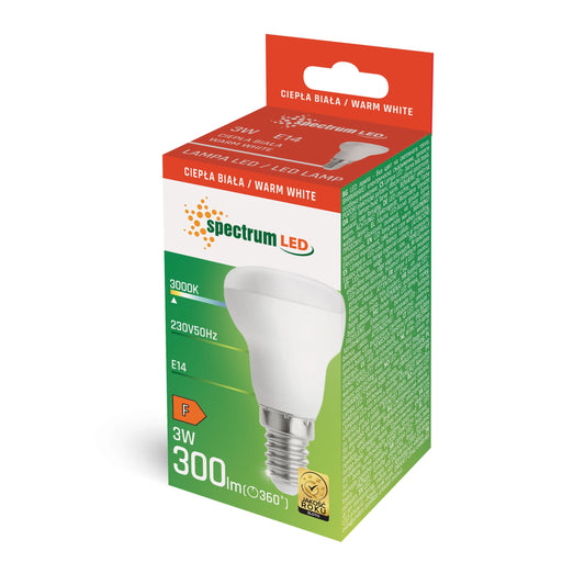 LED E14 R39 Pilzform 3W = 25W 300lm 120° 230V Warmweiss 3000K