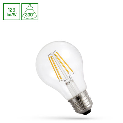 LED E27 A60 Filament klar 8,5W = 77W 300° Birnenform 1100lm 230V Warmweiss 3000K