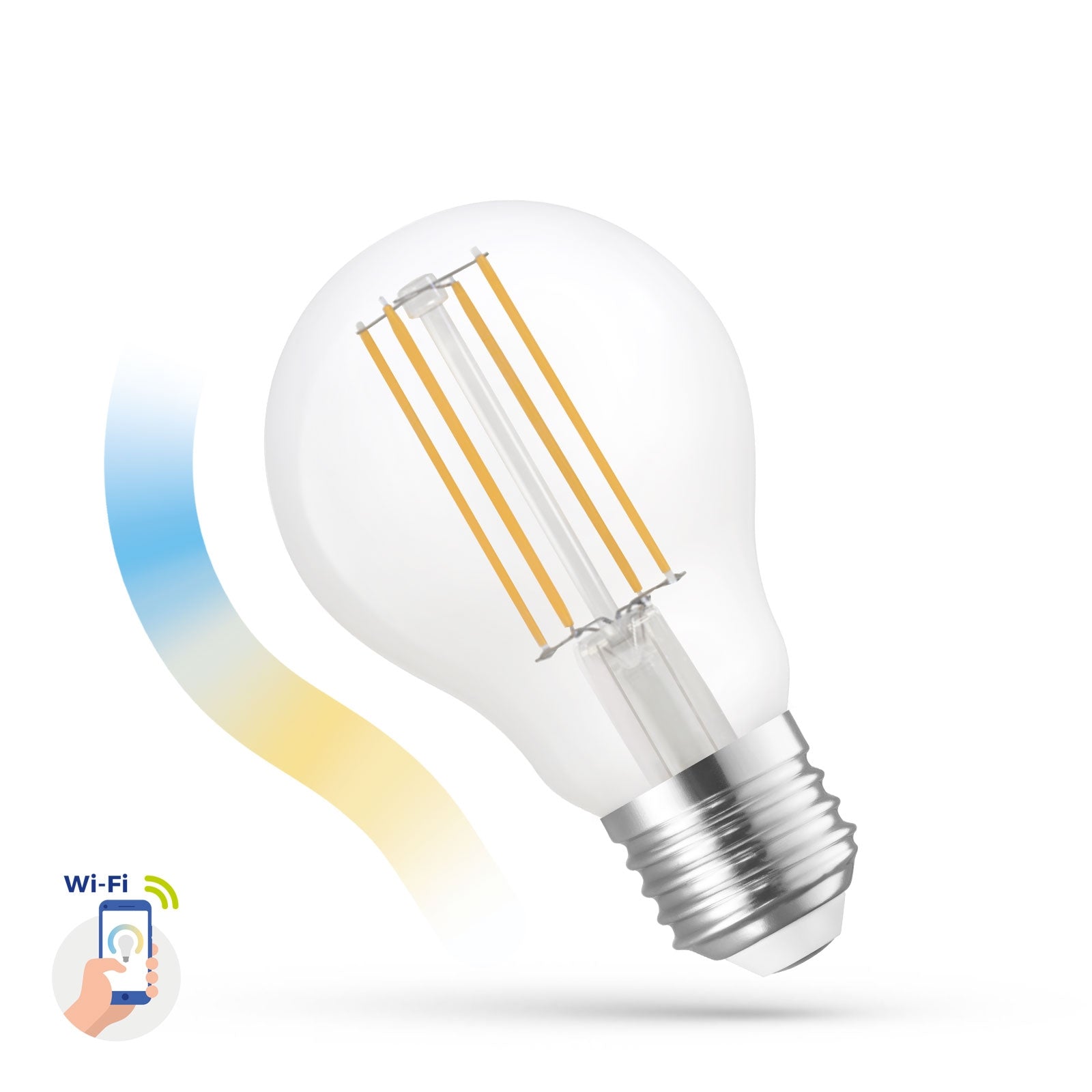 LED E27 A60 Filament Klar Smart Home 5W = 52W 680lm Alexa Google Tuya 2700K-6500K DIMMBAR