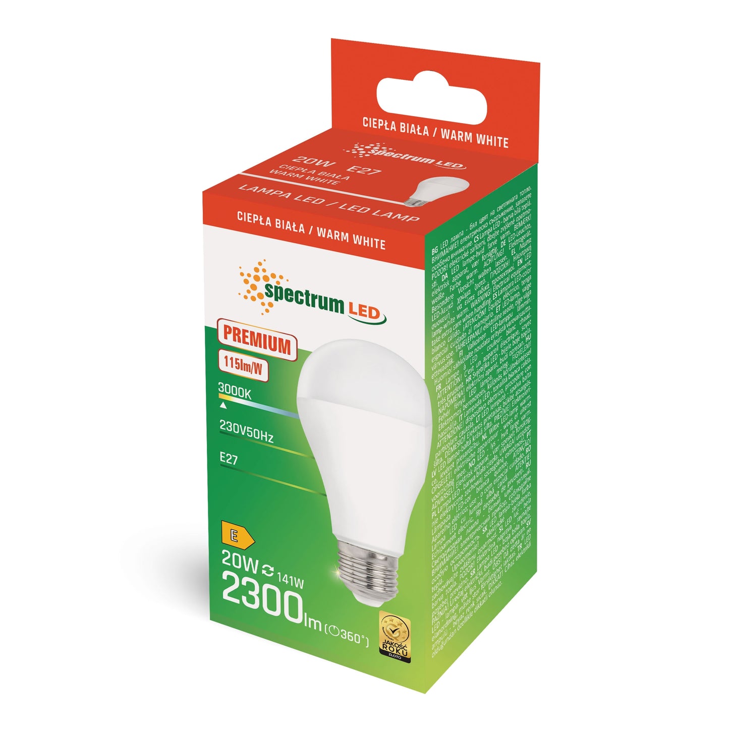 LED E27 A65 20W = 141W Birne 160° 2300lm 230V Warmweiss 3000K