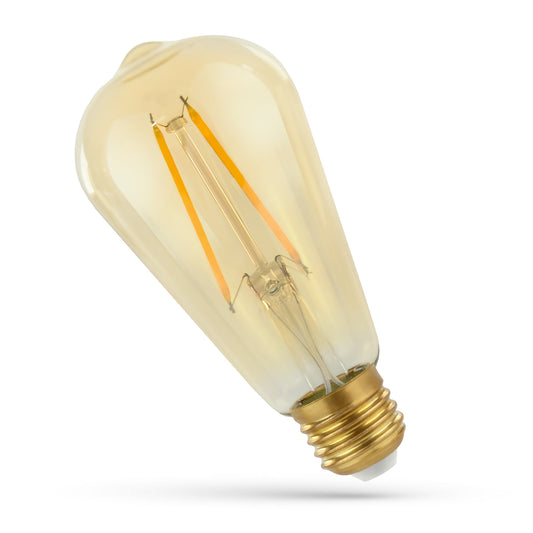 LED E27 ST64 Edison 2W = 24W Gold 240lm Retro 300° 230V Warmweiss 2400K