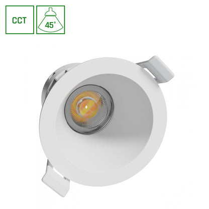 LED FIALE CORE Complete Einbaustrahler Downlight 7W Ø90mm rund weiß IP20 CCT 2700K-6000K