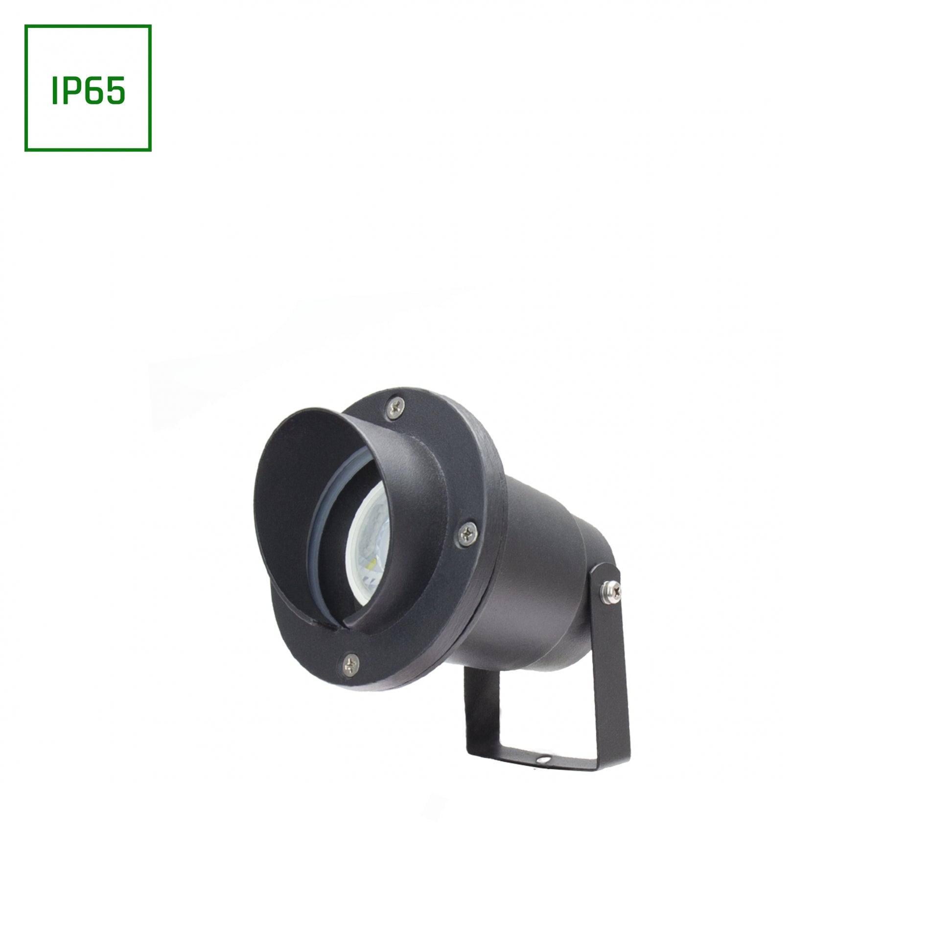 LED FLORI GU10 ALU ANGLE Gartenspot mit Erdspieß IP65 Bodenstrahler max. 6W schwarz