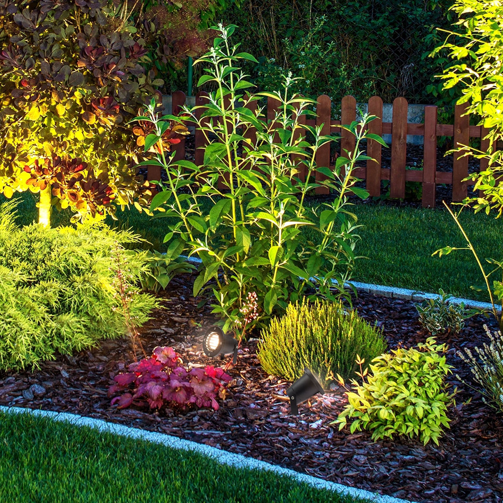 LED FLORI GU10 ALU ANGLE Gartenspot mit Erdspieß IP65 Bodenstrahler max. 6W schwarz