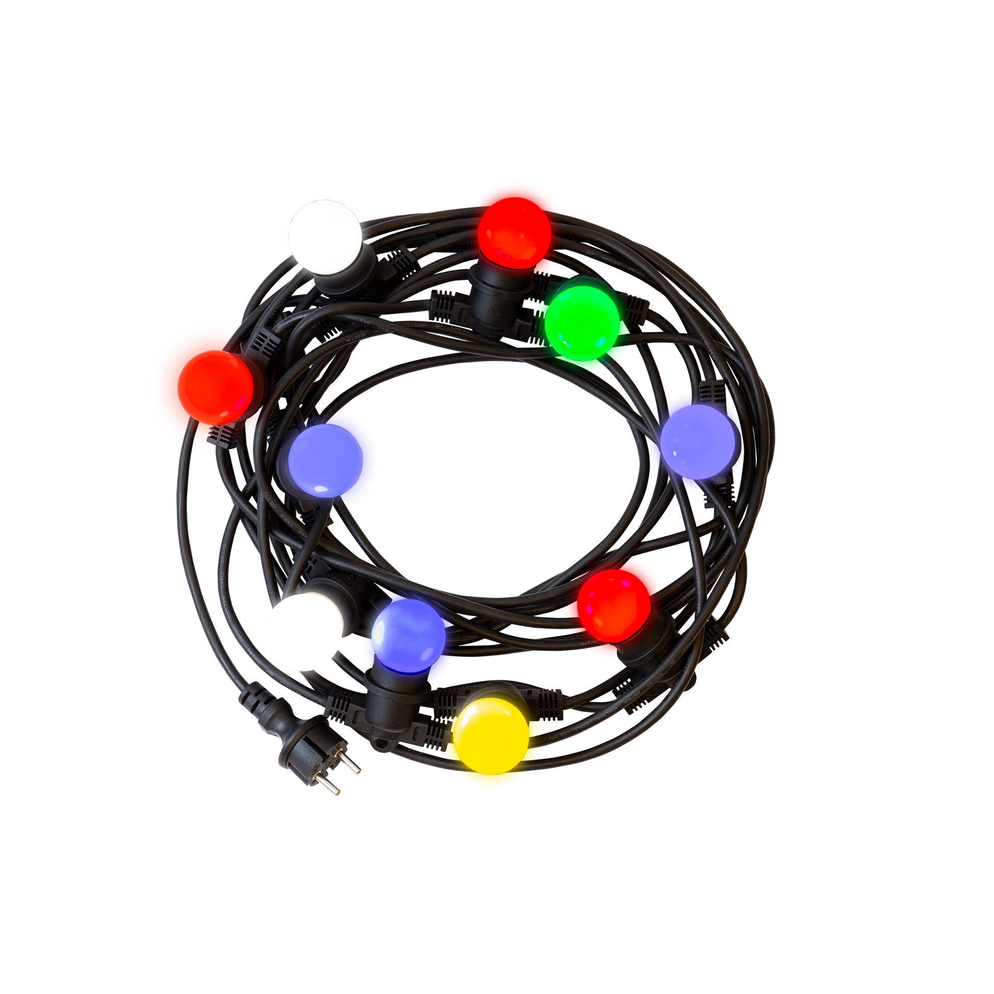 LED Girlanda 5x Lichterkette 10x E27 Fassungen IP44 max. 10W schwarz 250V