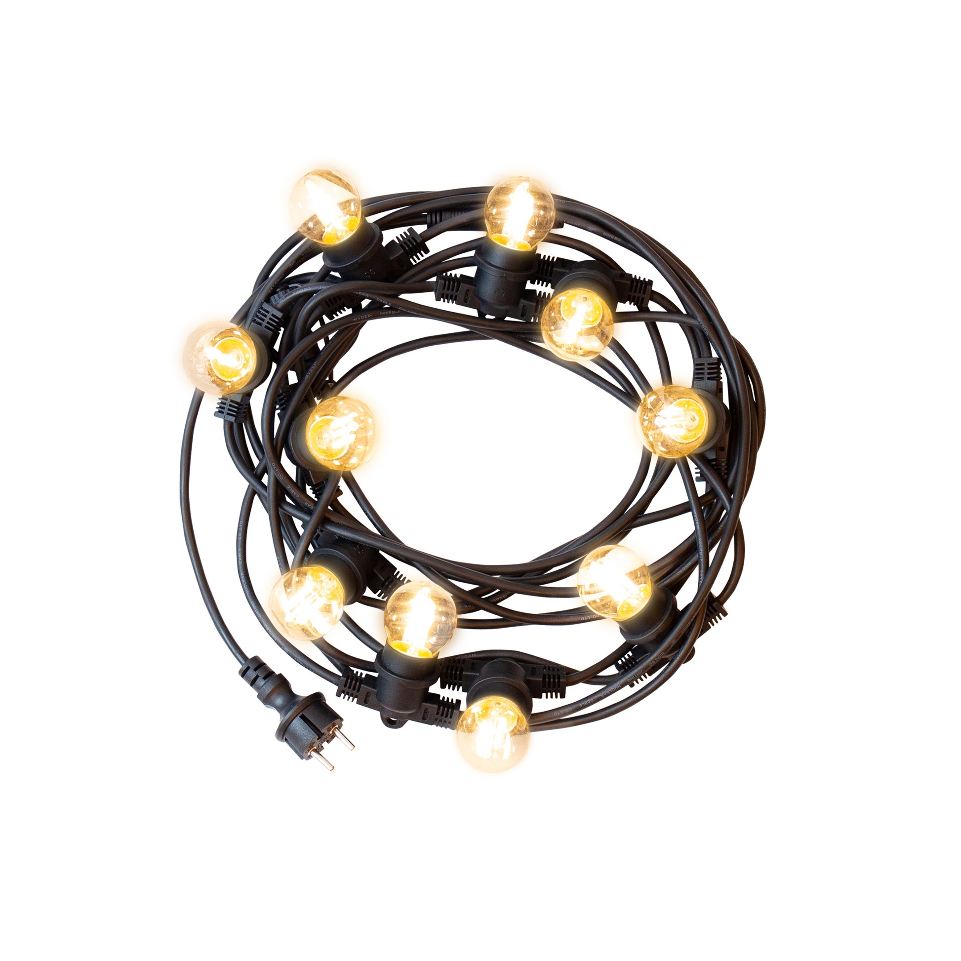 LED Girlanda 5x Lichterkette 10x E27 Fassungen IP44 max. 10W schwarz 250V