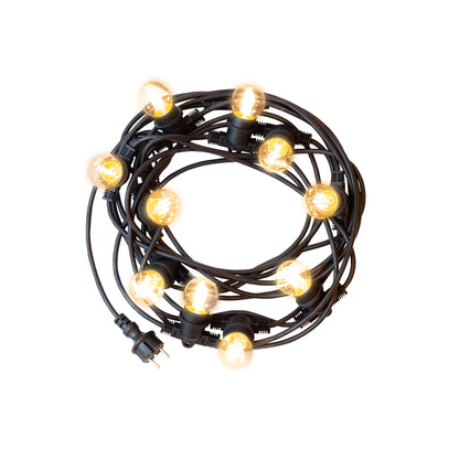 LED Girlanda 5x Lichterkette 10x E27 Fassungen IP44 max. 10W schwarz 250V