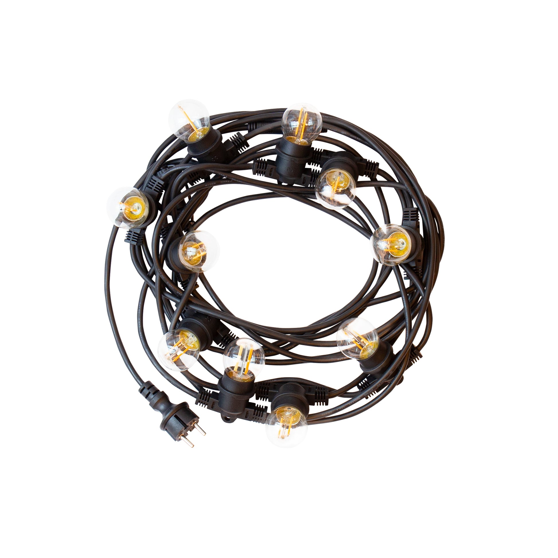 LED Girlanda 5x Lichterkette 10x E27 Fassungen IP44 max. 10W schwarz 250V