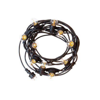 LED Girlanda 5x Lichterkette 10x E27 Fassungen IP44 max. 10W schwarz 250V