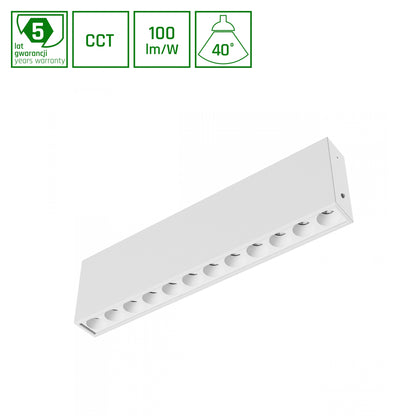 LED Grid S 12W Deckenleuchte  40° 1200lm weiß IP20 Aufbau UGR&gt;19 CCT 2700-4000K