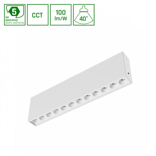 LED Grid S 12W Deckenleuchte  40° 1200lm weiß IP20 Aufbau UGR&gt;19 CCT 2700-4000K