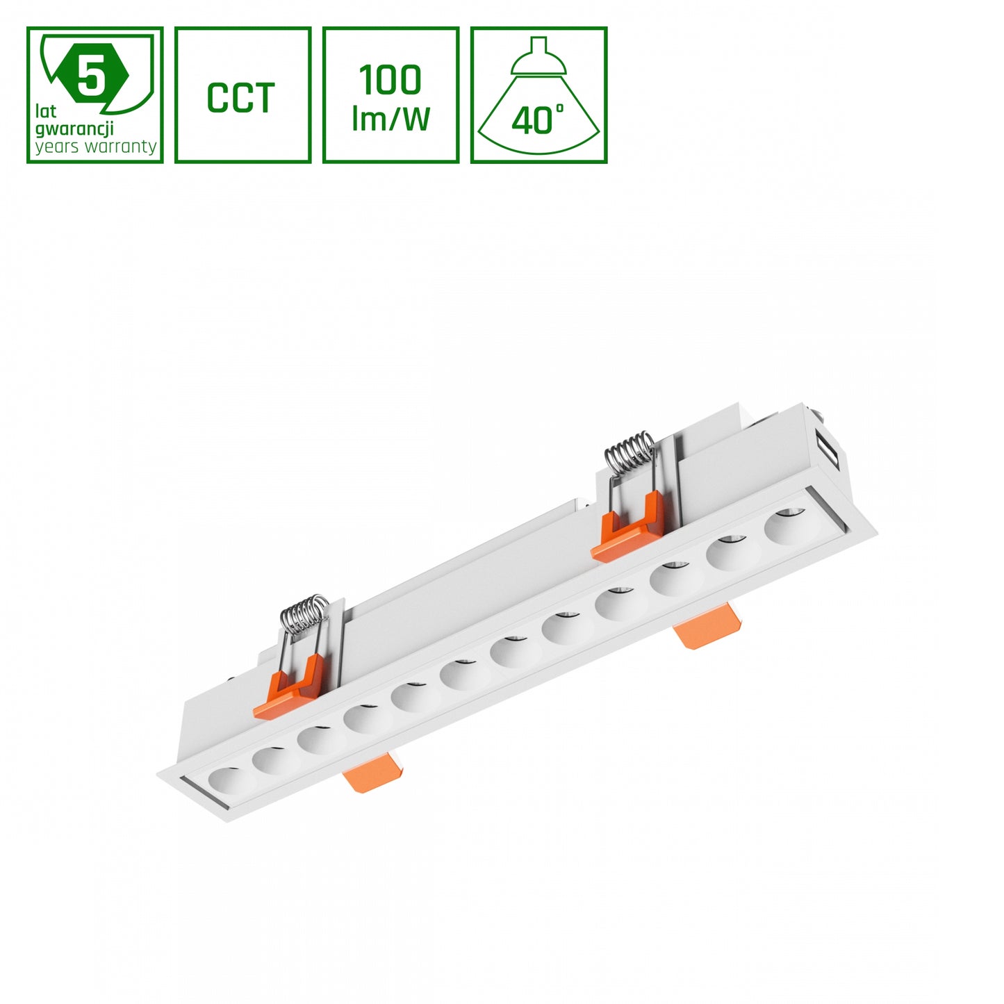 LED GRID S OPRAWA PODTYNKOWA Einbaustrahler 12W 230V eckig 40° weiß IP20 1200lm CCT 2700K-4000K