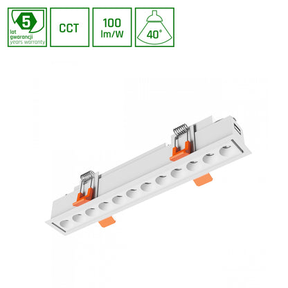 LED GRID S OPRAWA PODTYNKOWA Einbaustrahler 12W 230V eckig 40° weiß IP20 1200lm CCT 2700K-4000K