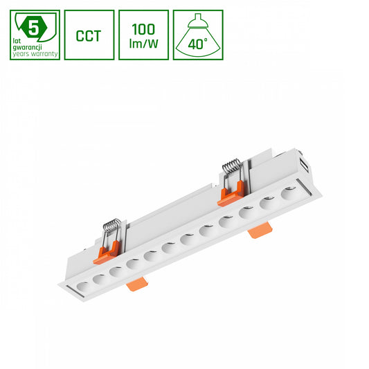 LED GRID S OPRAWA PODTYNKOWA Einbaustrahler 12W 230V eckig 40° weiß IP20 1200lm CCT 2700K-4000K