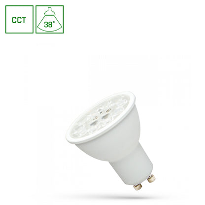 LED GU10 6W Reflektor 550lm 38° mit Linse weiss 230V CCT 3000-6000K