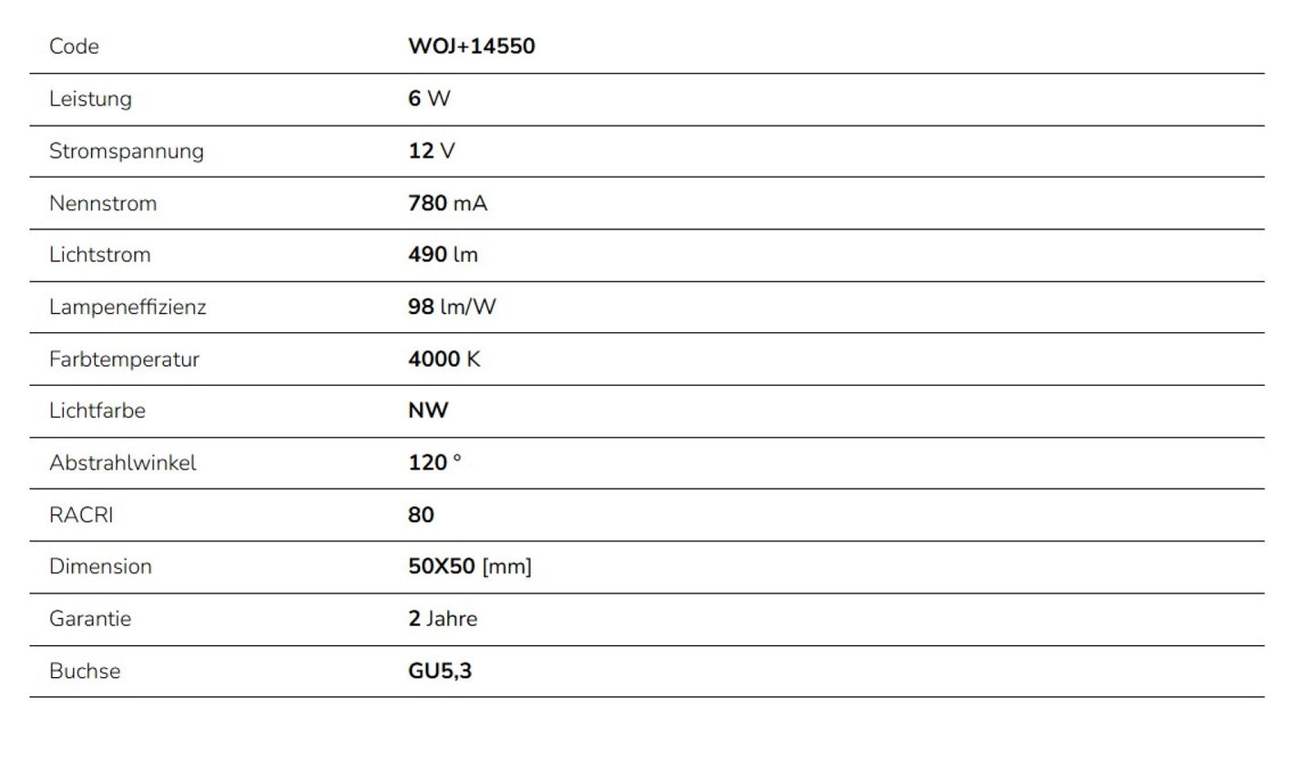 LED GU5,3 MR16 6W Leuchtmittel 570lm spot 120° 12V Lampe Neutralweiss 4000K