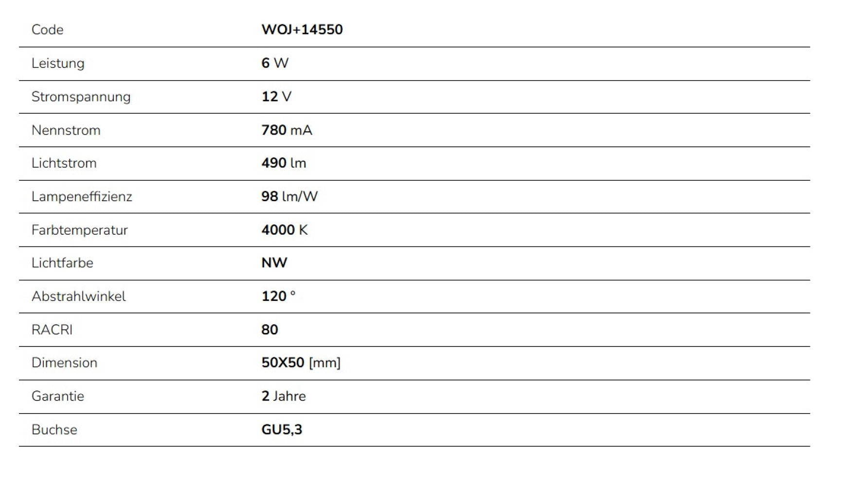 LED GU5,3 MR16 6W Leuchtmittel 570lm spot 120° 12V Lampe Neutralweiss 4000K
