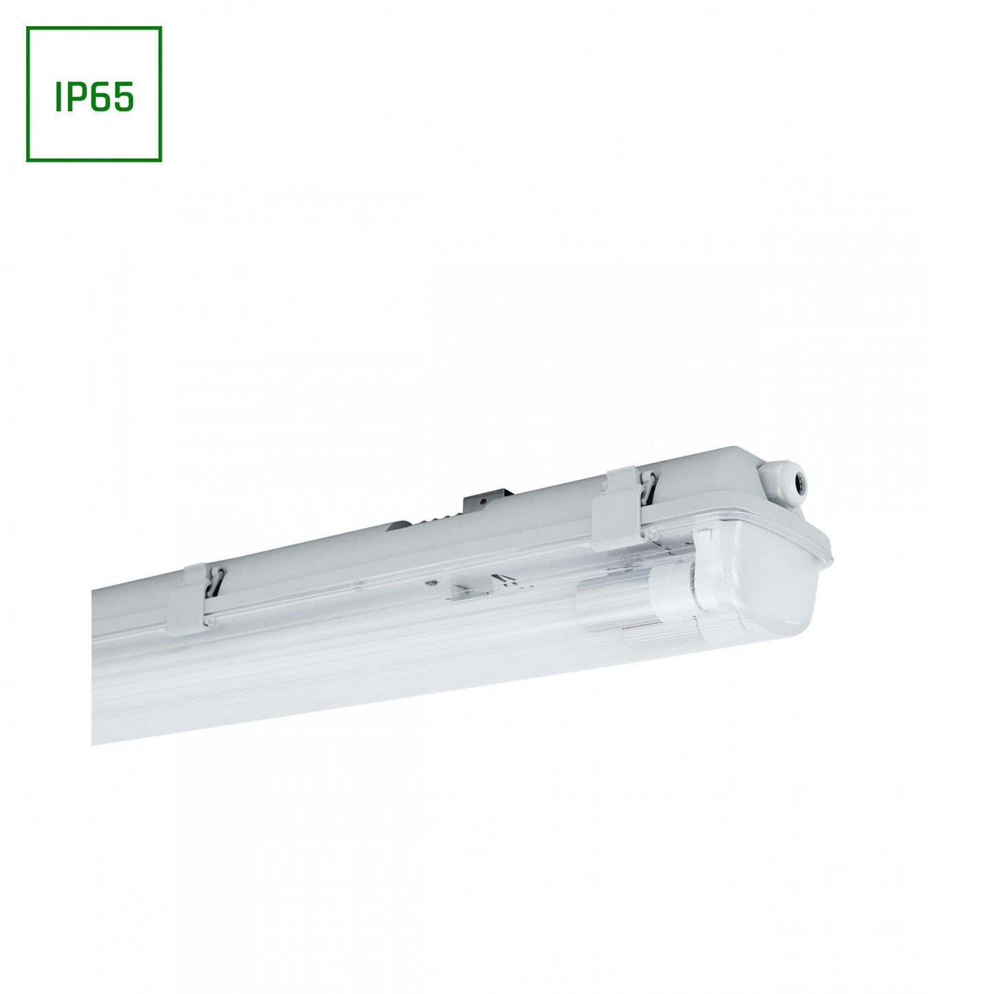 LED LIMEA Feuchtraumleuchte Wannenleuchte 160cm IP65 grau für 2 x T8 LED Roehre G13 150cm