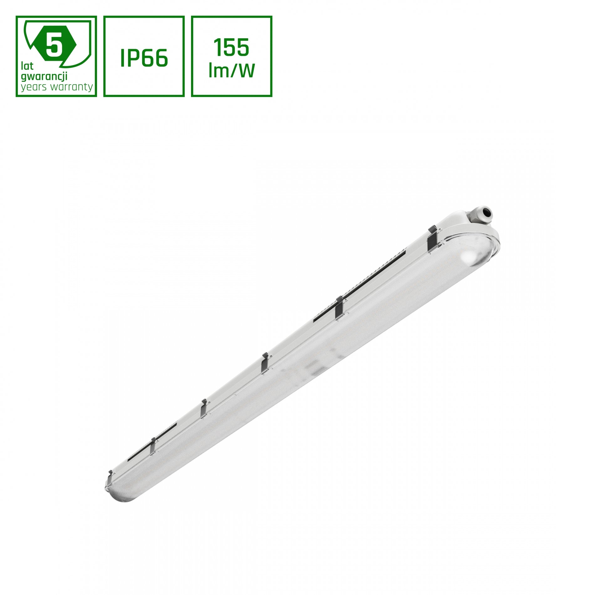 LED LIMEA GIGANT PRO 20-40W 120cm Feuchtraumleuchte 6200lm Wannenleuchte IP66 grau IK10 Kaltweiss 6000K