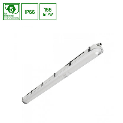 LED LIMEA GIGANT PRO 20-40W 120cm Feuchtraumleuchte 6200lm Wannenleuchte IP66 grau IK10 Kaltweiss 6000K