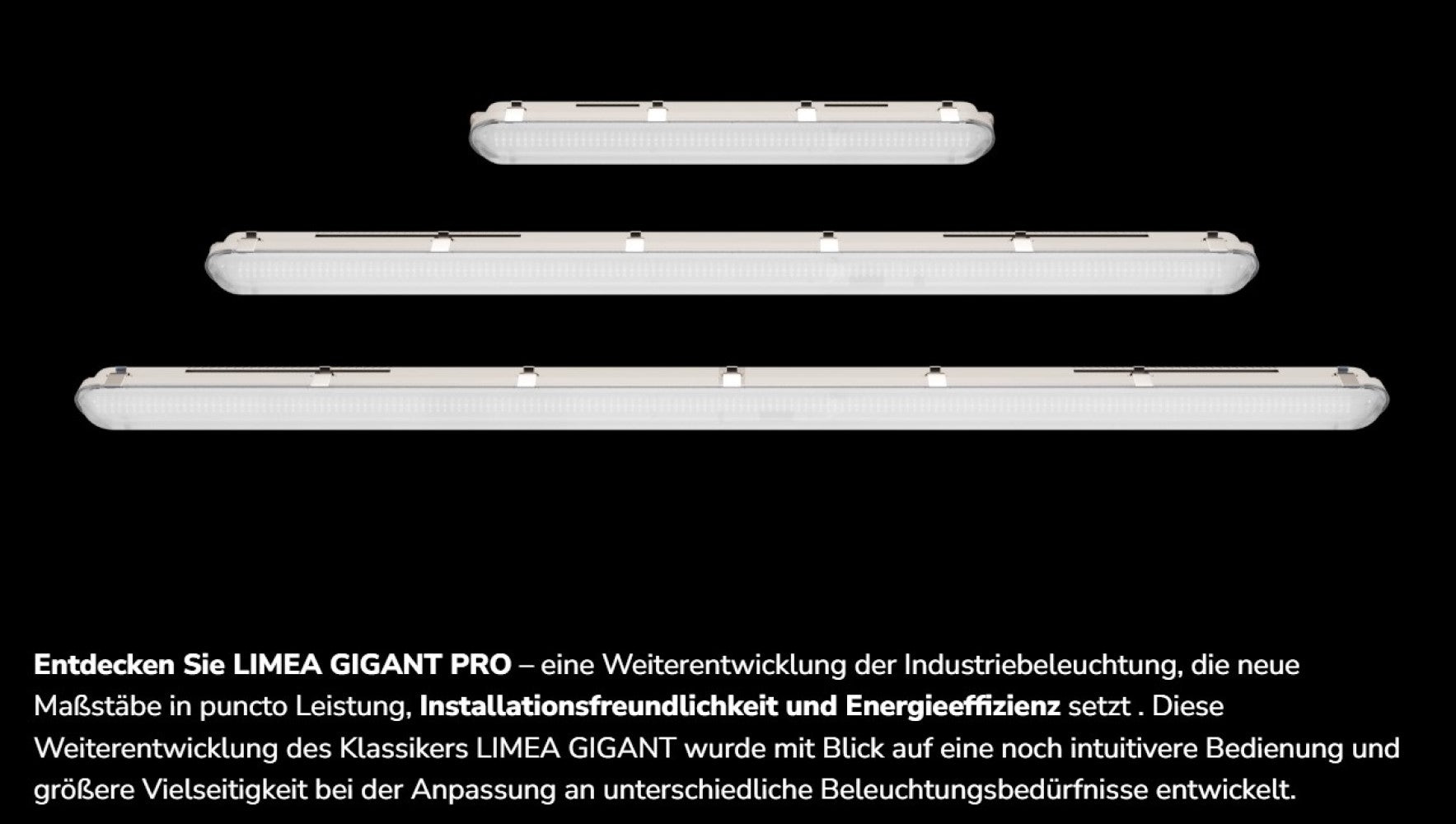 LED LIMEA GIGANT PRO 20/26/33/40W 120cm Feuchtraumleuchte 6200lm Wannenleuchte IP66 grau IK10 Neutralweiss 4000K