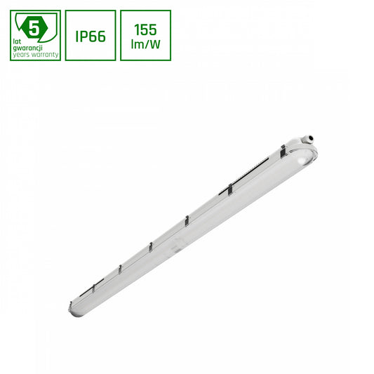 LED LIMEA GIGANT PRO 27-58W 150cm Feuchtraumleuchte 9000lm Wannenleuchte IP66 grau IK10 Kaltweiss 6000K