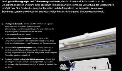 Spectrum LED LIMEA GIGANT PRO 40-85W 150cm Feuchtraumleuchte 13200lm Wannenleuchte IP66 grau IK10 Kaltweiß 6000K DALI - Sonderanfertigung
