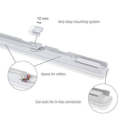 LED LIMEA GO HERMETIC 25W 60cm Feuchtraumleuchte 3250 lm Wannenleuchte IP65 IK07 Neutralweiss 4000K