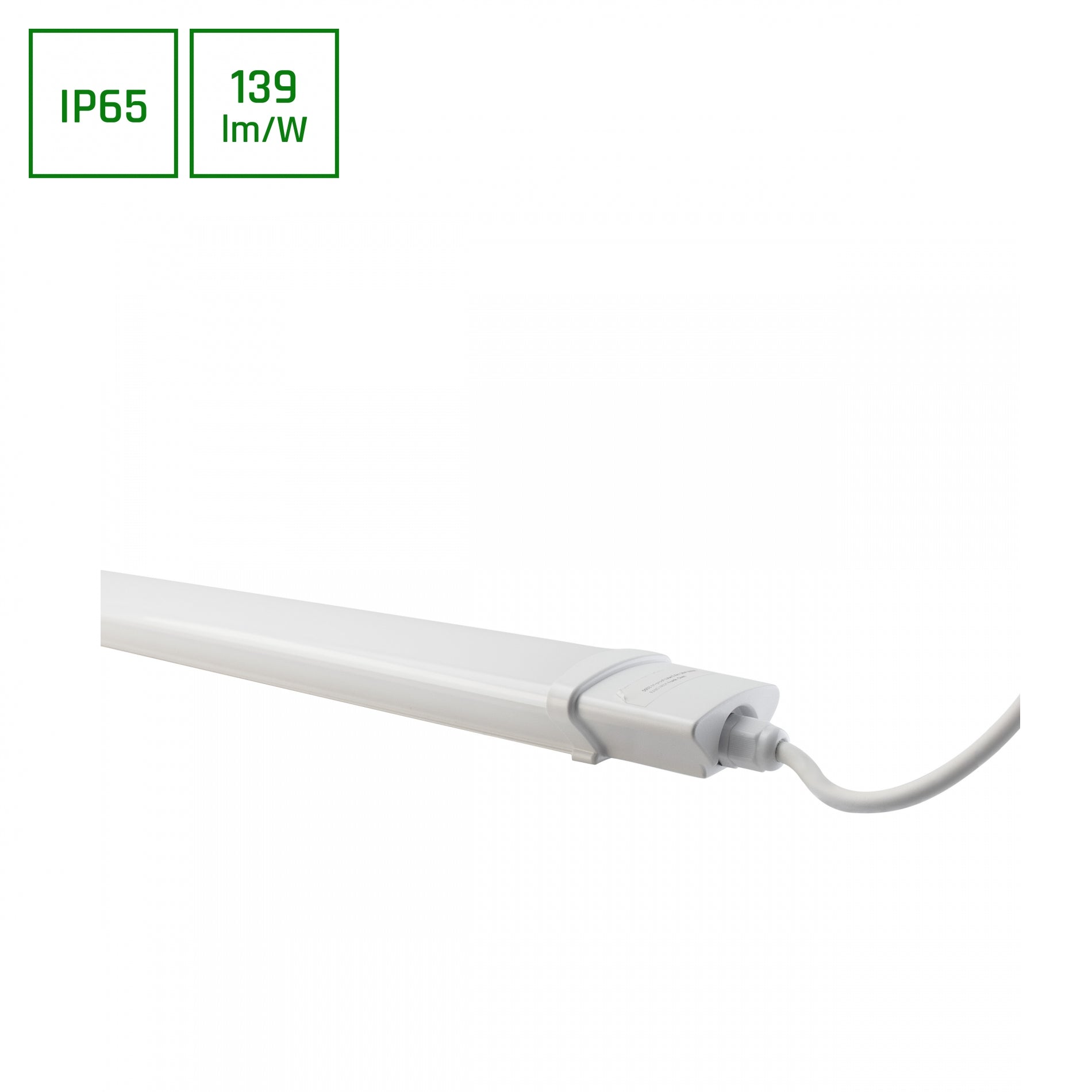 LED LIMEA PLUG 120cm Deckenleuchte 36W 5000lm mit Schalter 120° weiss 230V IP65 Neutralweiss 4000K