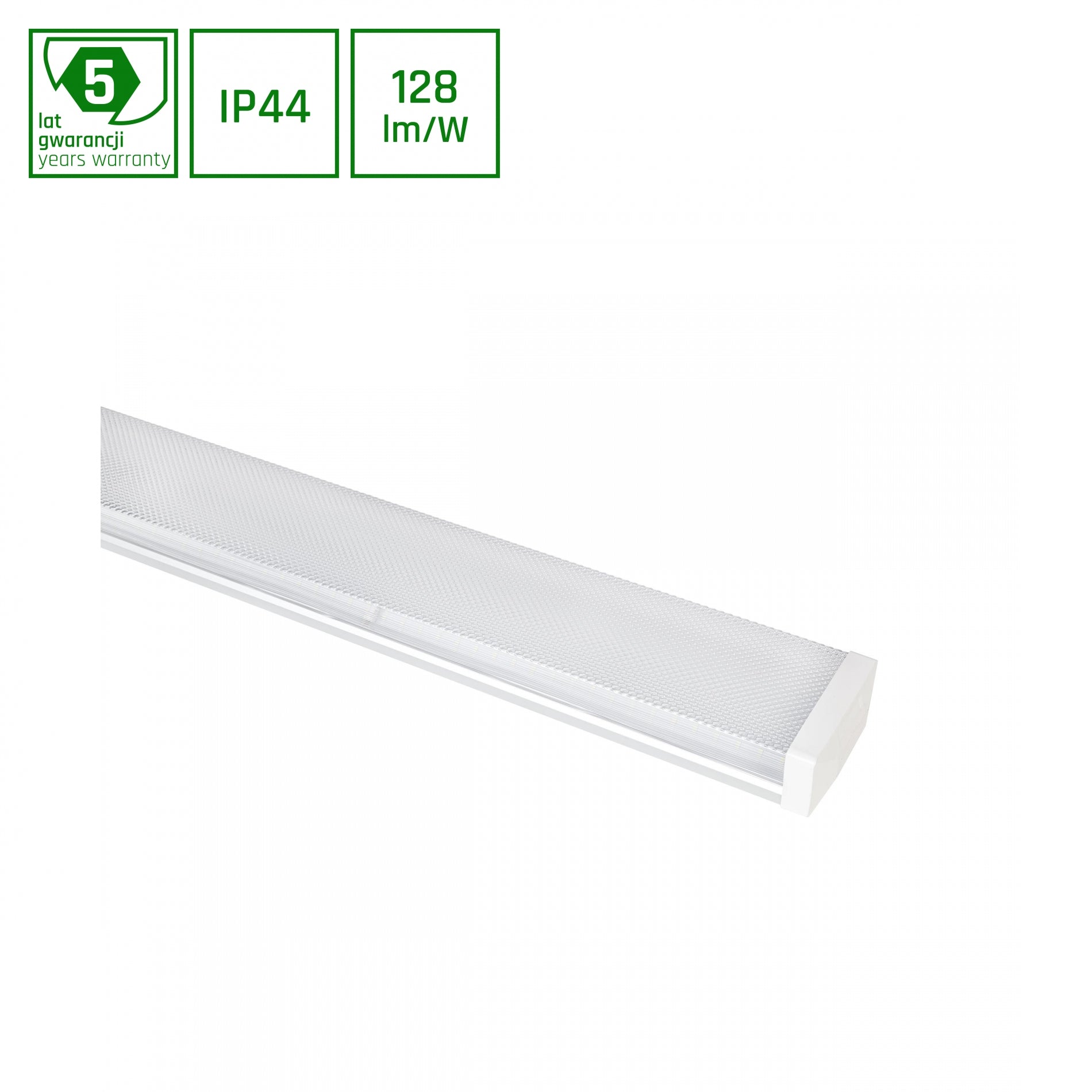 LED LIMEA PRISMATICA 120cm Deckenleuchte 40W 5100lm weiss 100° IK10 230V IP44 Neutralweiss 4000K