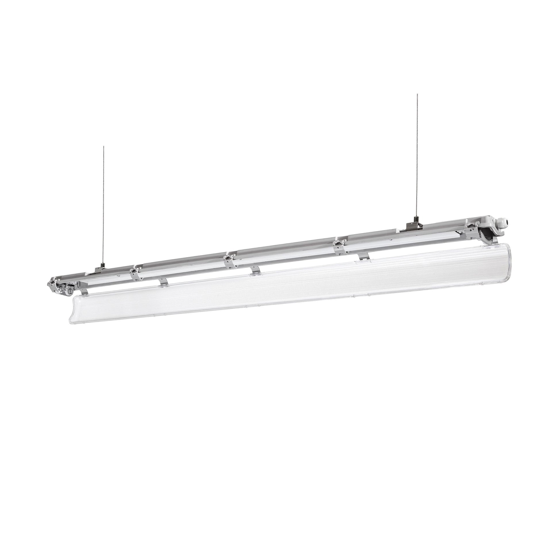 LED LIMEA TRI PROOF Feuchtraumleuchte Wannenleuchte 127cm IP65 grau für 2 x T8 LED Röhre G13 120cm