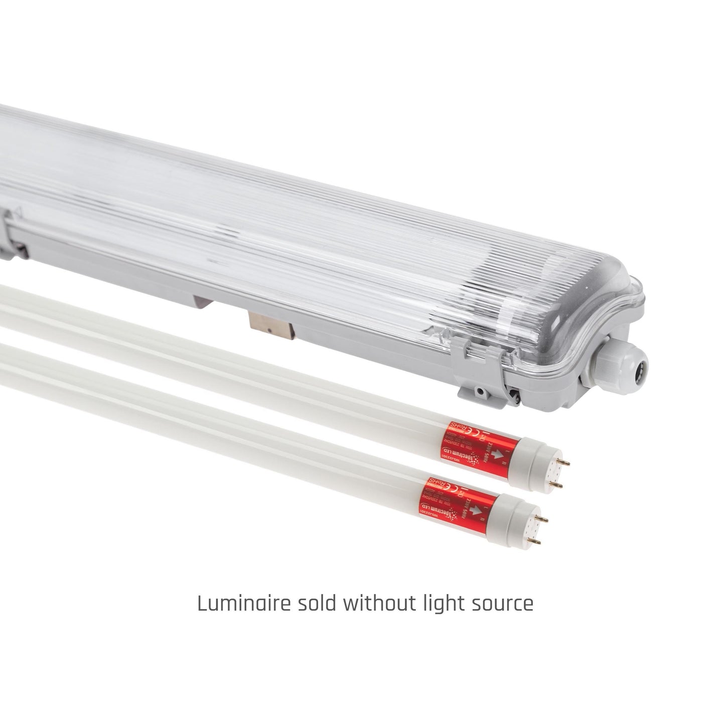 LED LIMEA TRI PROOF Feuchtraumleuchte Wannenleuchte 127cm IP65 grau für 2 x T8 LED Röhre G13 120cm