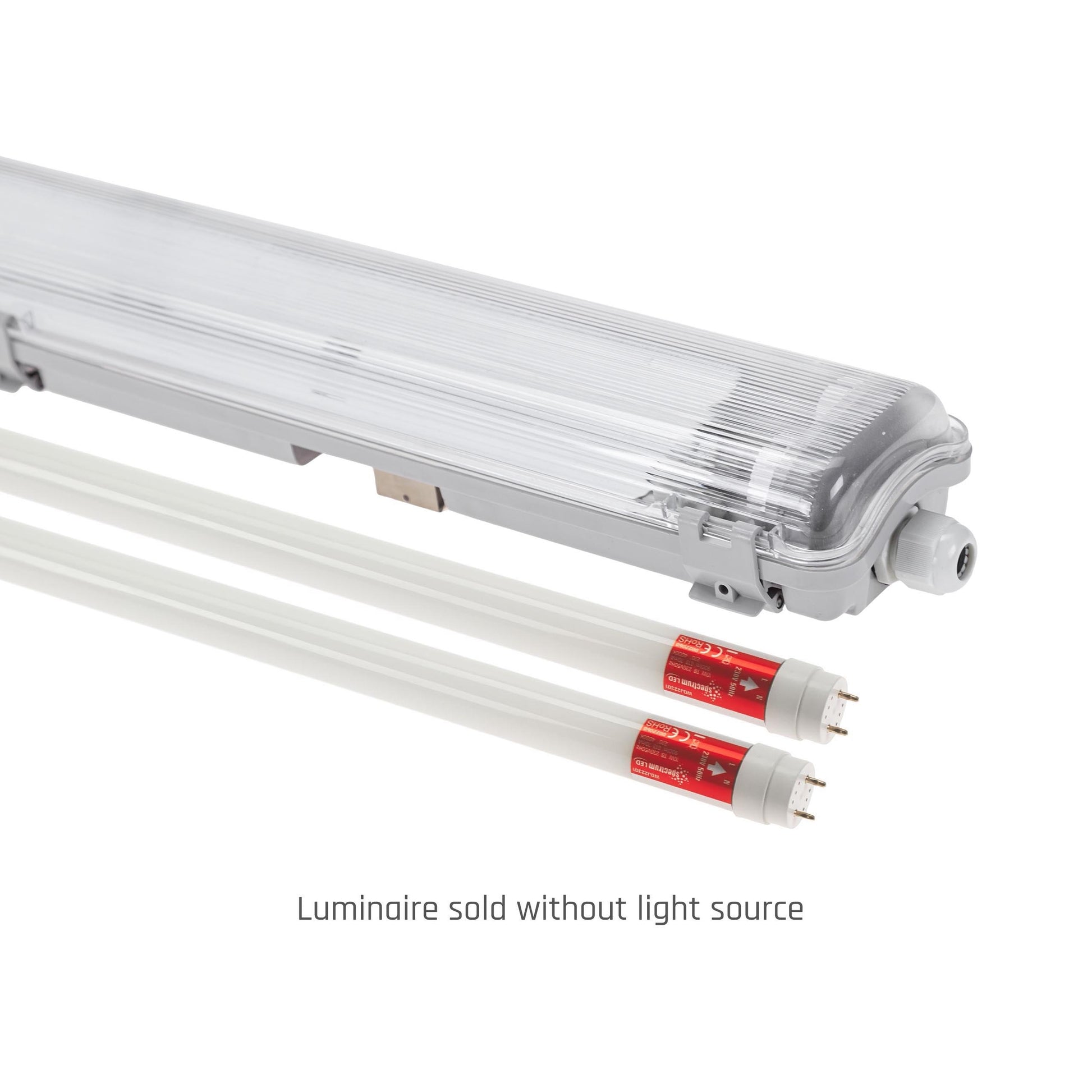 LED LIMEA TRI PROOF Feuchtraumleuchte Wannenleuchte 127cm IP65 grau für 2 x T8 LED Röhre G13 120cm