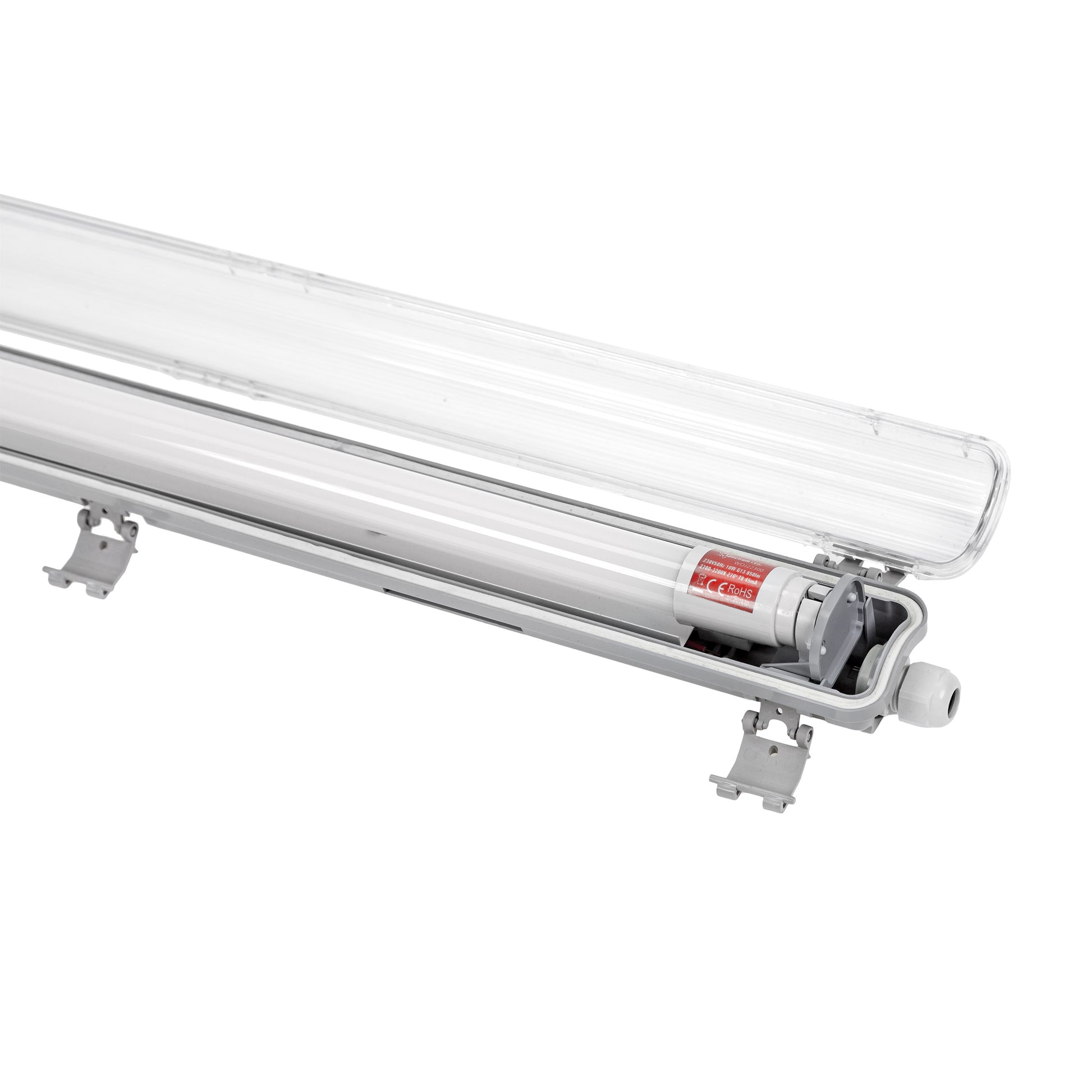 LED LIMEA TRI PROOF Feuchtraumleuchte Wannenleuchte 127cm IP65 grau fuer 1 x T8 LED Roehre G13 120cm