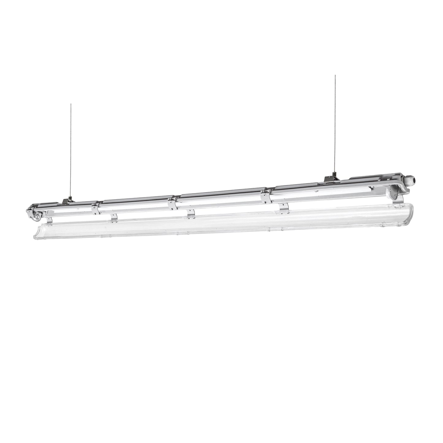 Feuchtraumleuchte Wannenleuchte 161cm IP65 grau fuer 1 x T8 LED Roehre G13 150cm