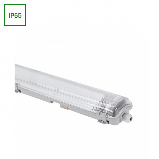 Feuchtraumleuchte Wannenleuchte 161cm IP65 grau fuer 2 x T8 LED Roehre G13 150cm