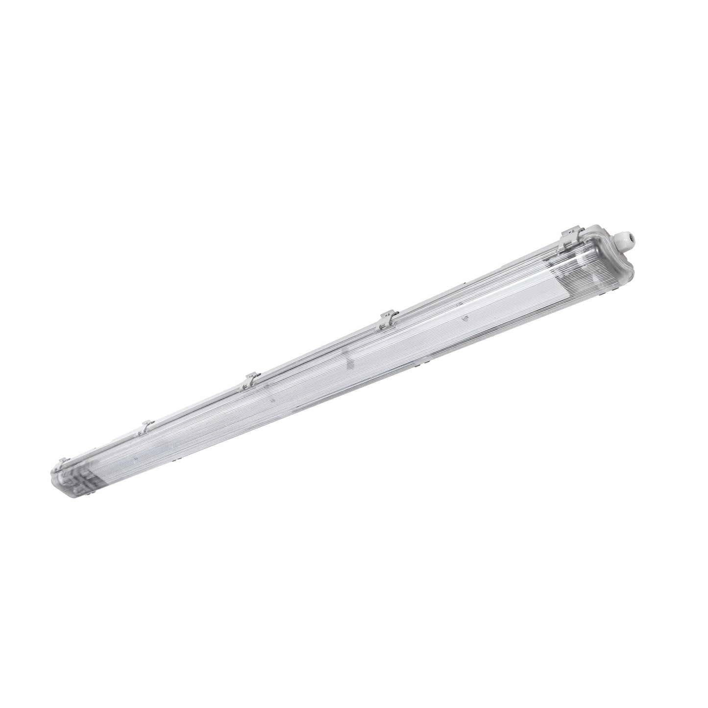 Feuchtraumleuchte Wannenleuchte 161cm IP65 grau fuer 2 x T8 LED Roehre G13 150cm