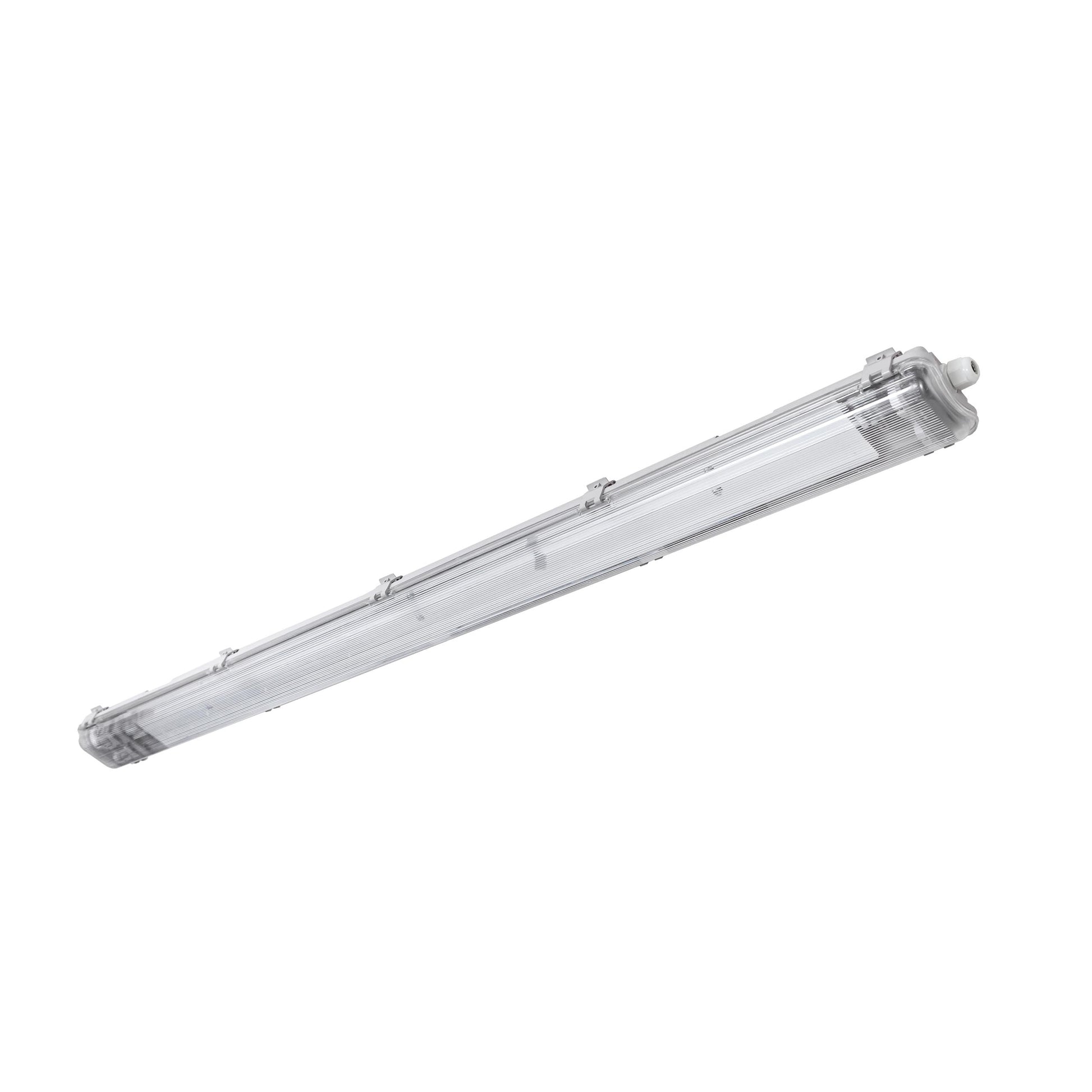 Feuchtraumleuchte Wannenleuchte 161cm IP65 grau fuer 2 x T8 LED Roehre G13 150cm