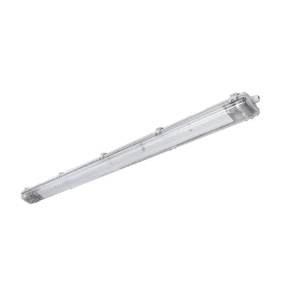 Feuchtraumleuchte Wannenleuchte 161cm IP65 grau fuer 2 x T8 LED Roehre G13 150cm