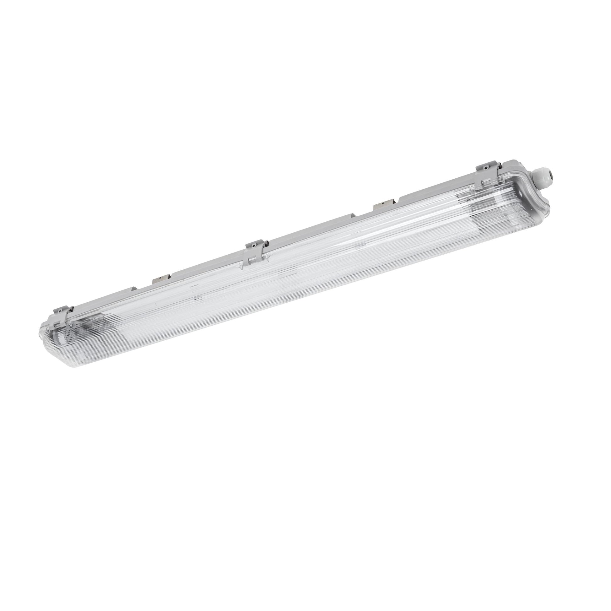 LED LIMEA TRI PROOF Feuchtraumleuchte Wannenleuchte 67cm IP65 grau fuer 2 x T8 LED Roehre G13 60cm