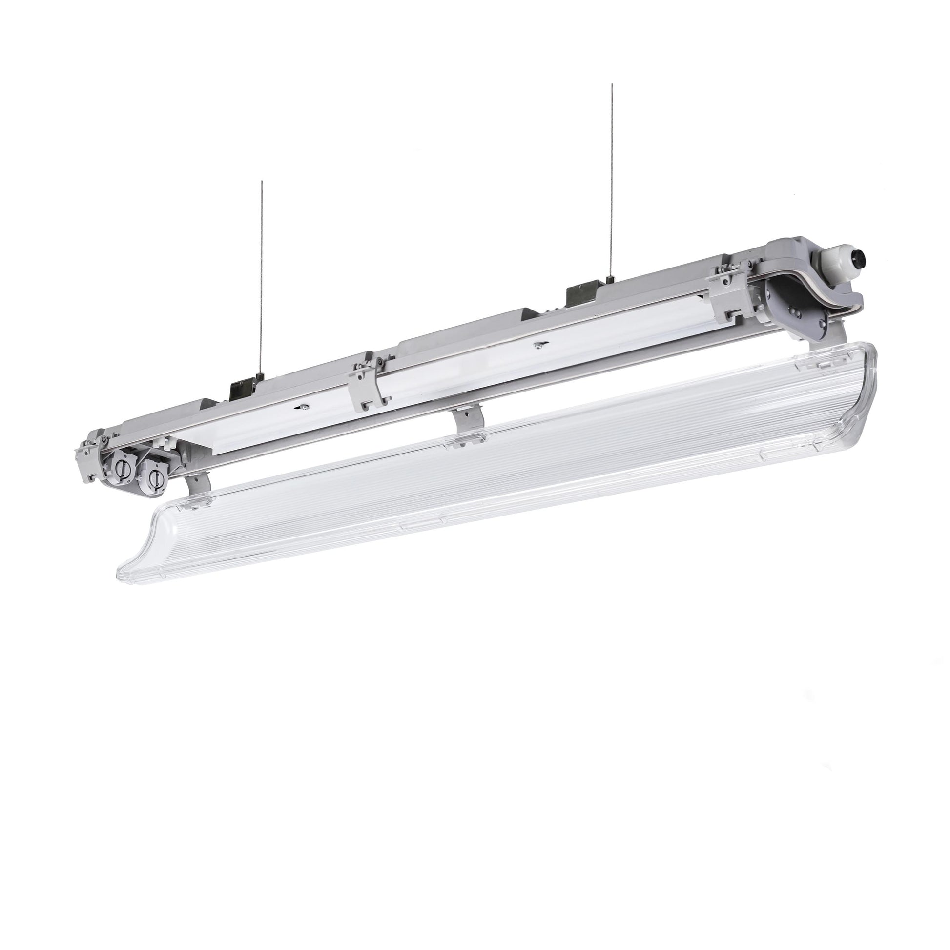 LED LIMEA TRI PROOF Feuchtraumleuchte Wannenleuchte 67cm IP65 grau fuer 2 x T8 LED Roehre G13 60cm