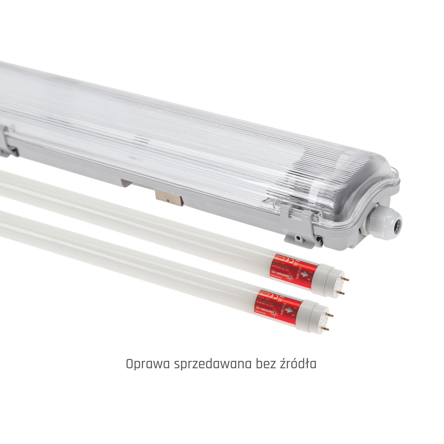 LED LIMEA TRI PROOF Feuchtraumleuchte Wannenleuchte 67cm IP65 grau fuer 2 x T8 LED Roehre G13 60cm
