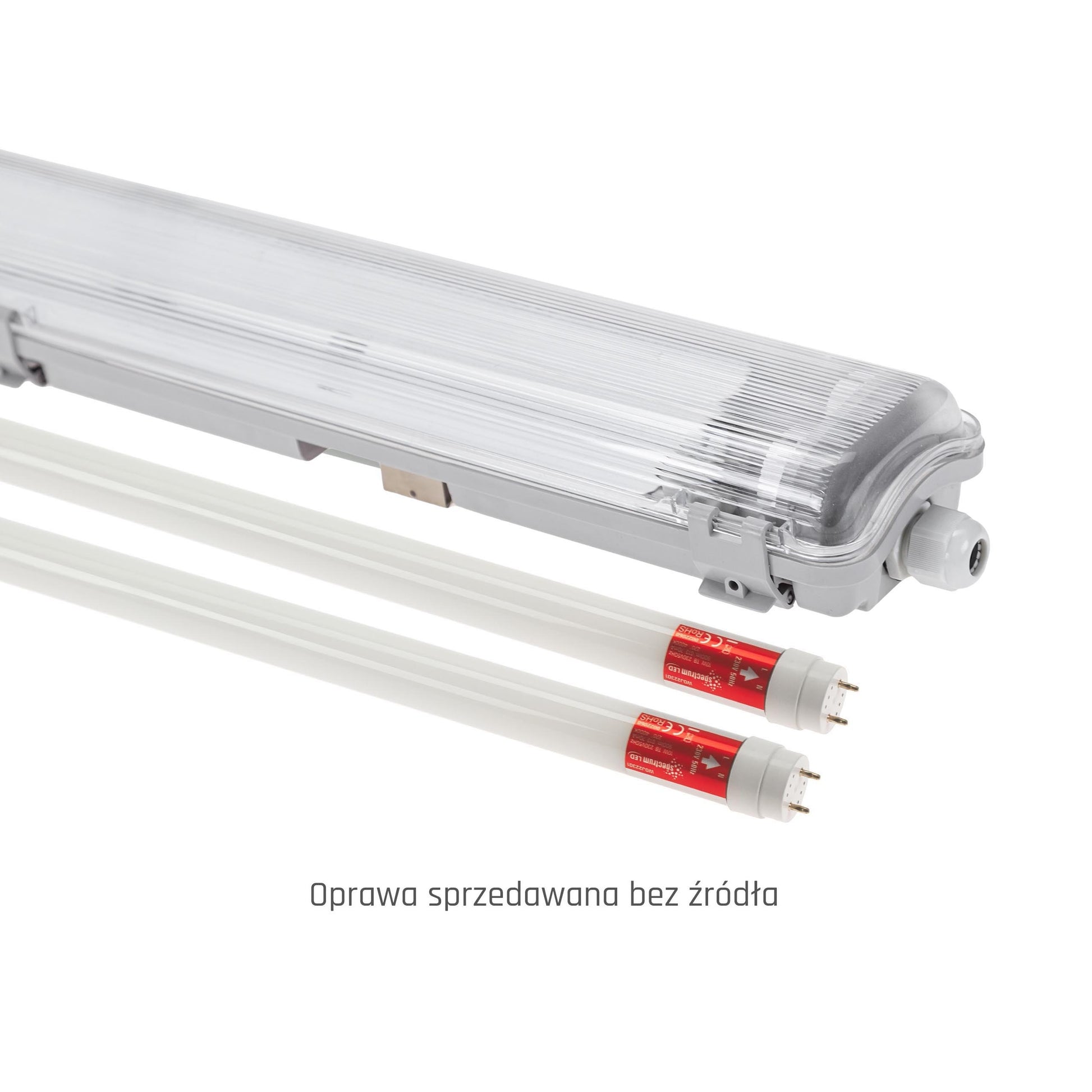 LED LIMEA TRI PROOF Feuchtraumleuchte Wannenleuchte 67cm IP65 grau fuer 2 x T8 LED Roehre G13 60cm