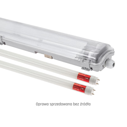 LED LIMEA TRI PROOF Feuchtraumleuchte Wannenleuchte 67cm IP65 grau fuer 2 x T8 LED Roehre G13 60cm